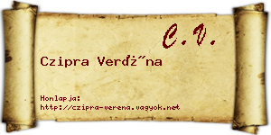 Czipra Veréna névjegykártya